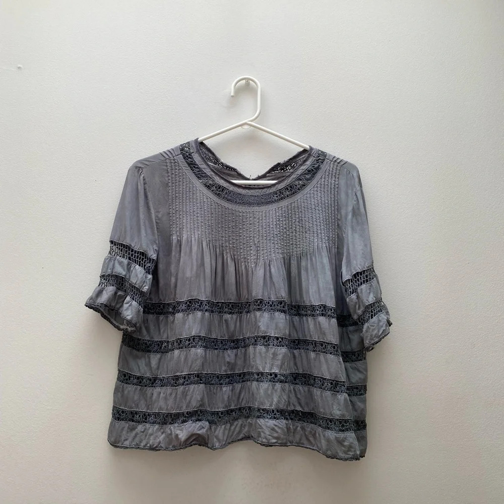 ARITZIA - Wilfred Grey Tie Dyed  Beaudry Blouse